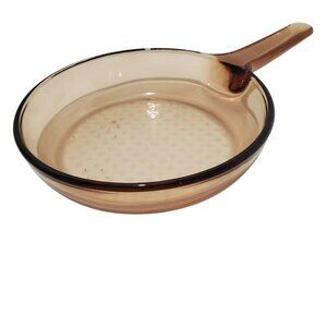 Pyrex Visions Amber Skillet 7" France CorningWare cookware brown retro kitchen